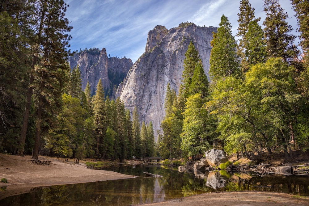 River in middle of the mountains